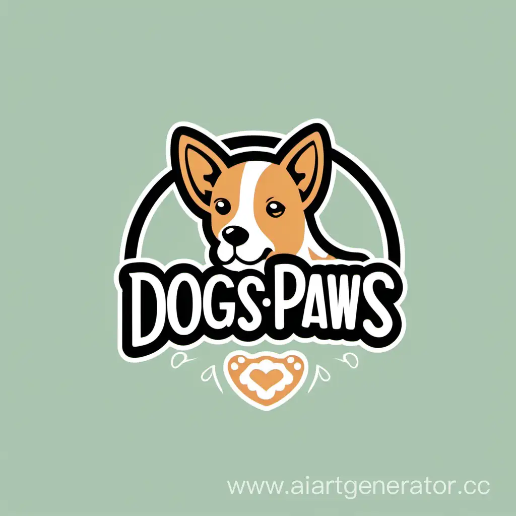 Logo for a store with dog accessories named Dogs & paws