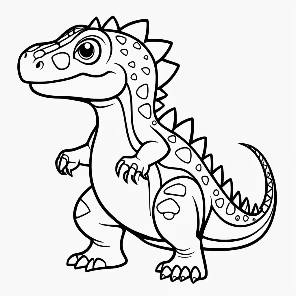  simple cute Zephyrosaurus 
coloring page
line art , white background 