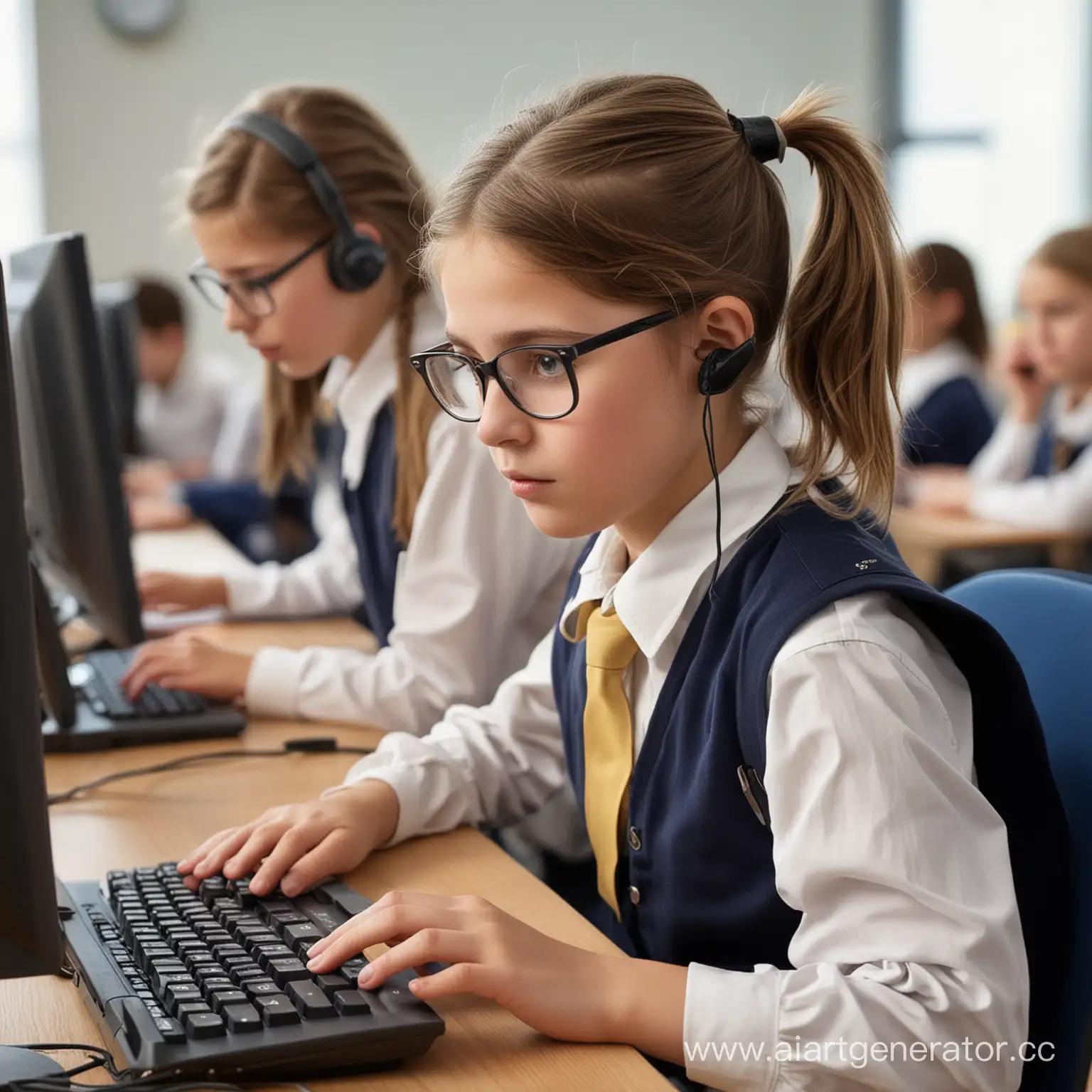 Вредно за компьютерам работать 
школьники