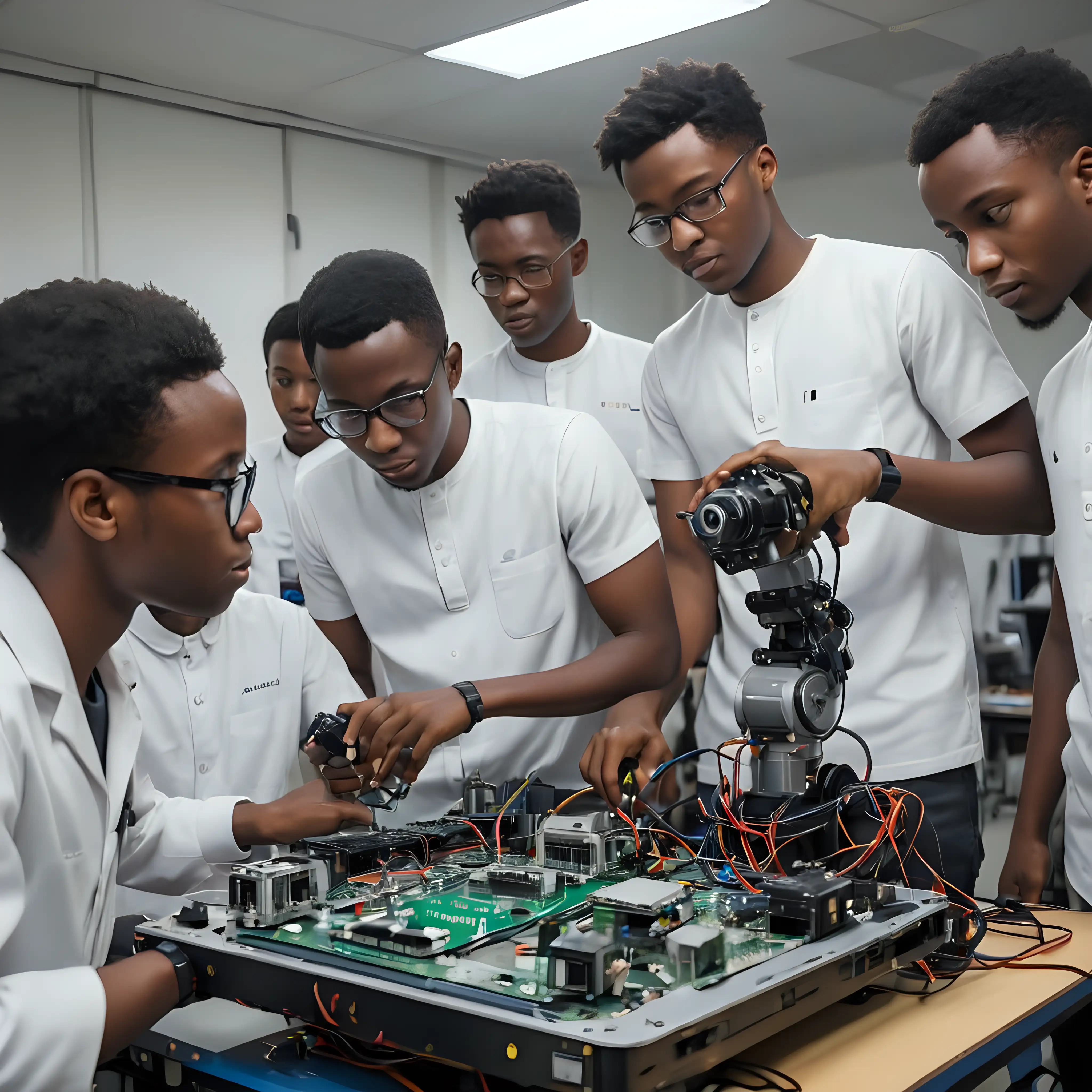Nigerian Students Innovating with HighTech Robotics and AI in Advanced Lab