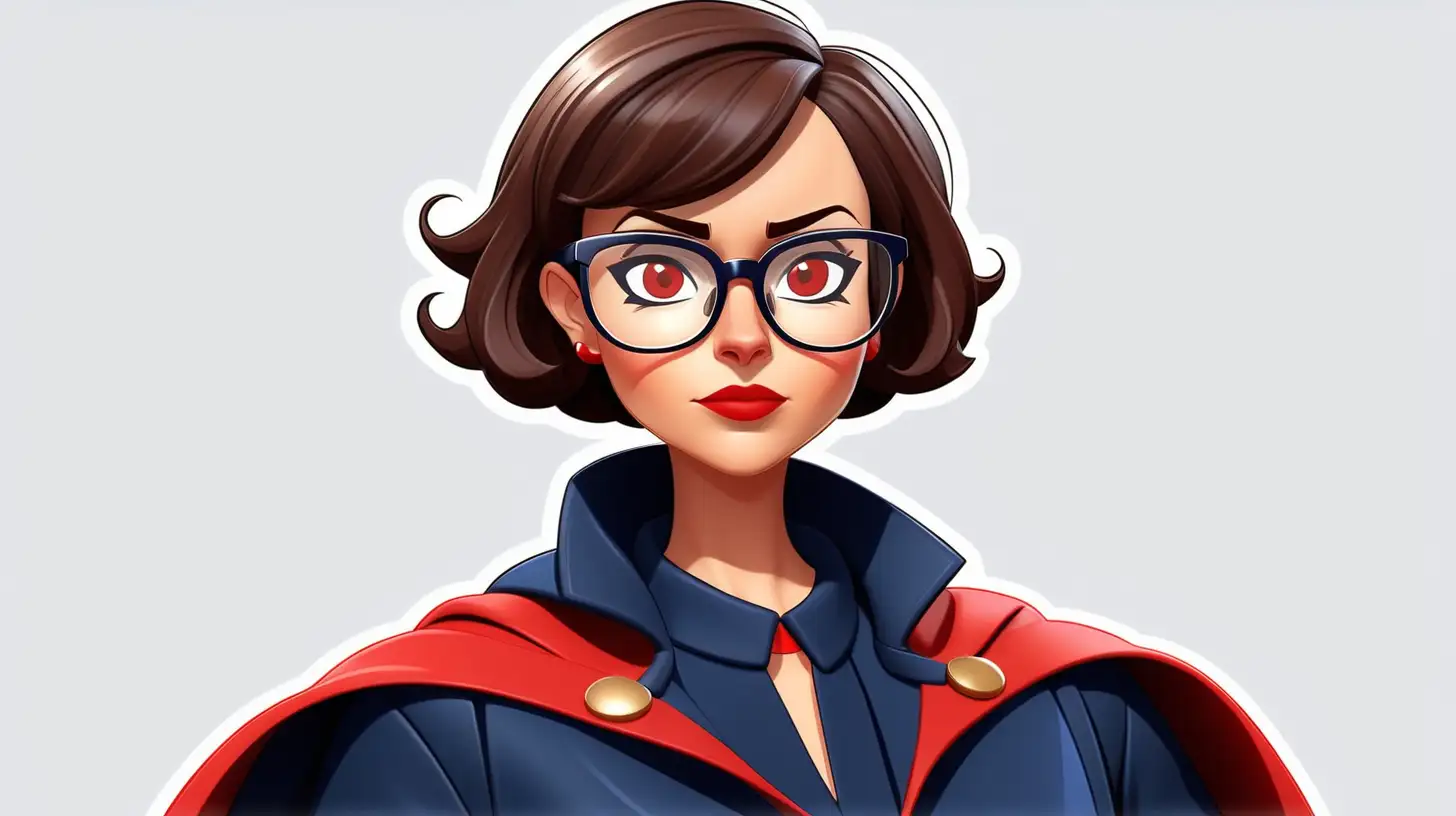 Cartoon Professional Woman with Hero Cape on Transparent Background