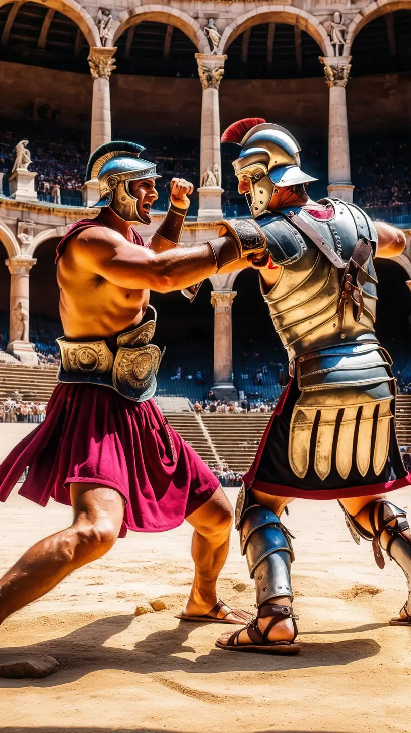 Epic Battle of Roman Gladiators in the Colosseum