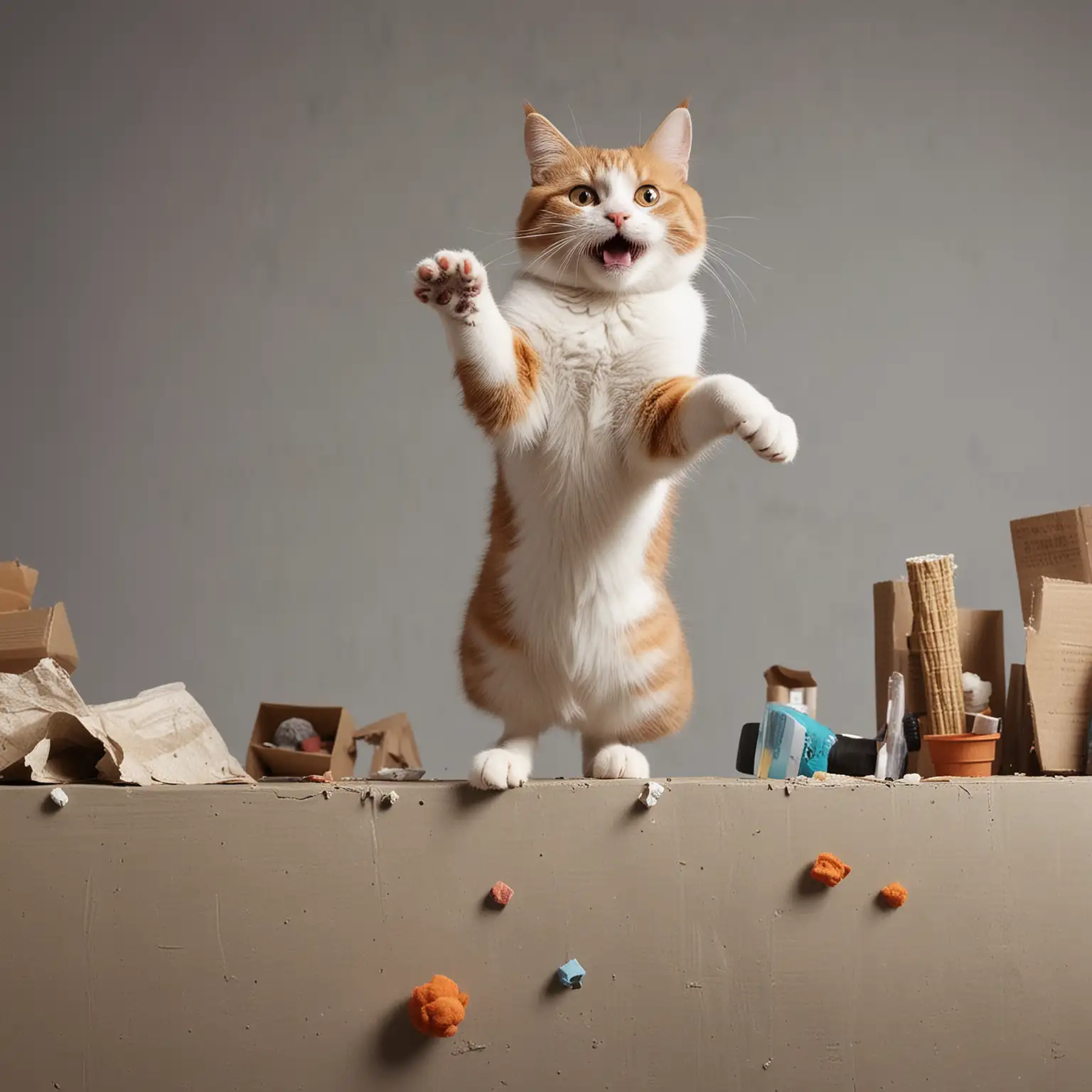 Amusing Cat Fail Hilarious Moment of Feline Misadventure Captured in Realistic Photography