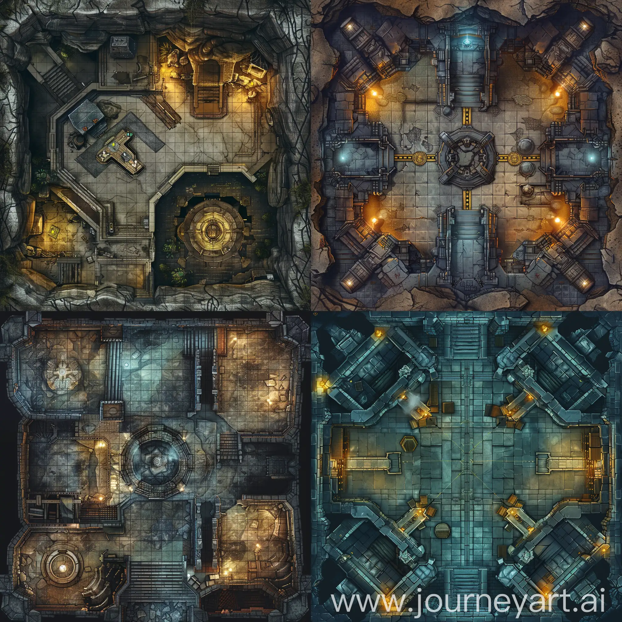 Underground Laboratory Battle Map for Dungeons and Dragons | JourneyArt