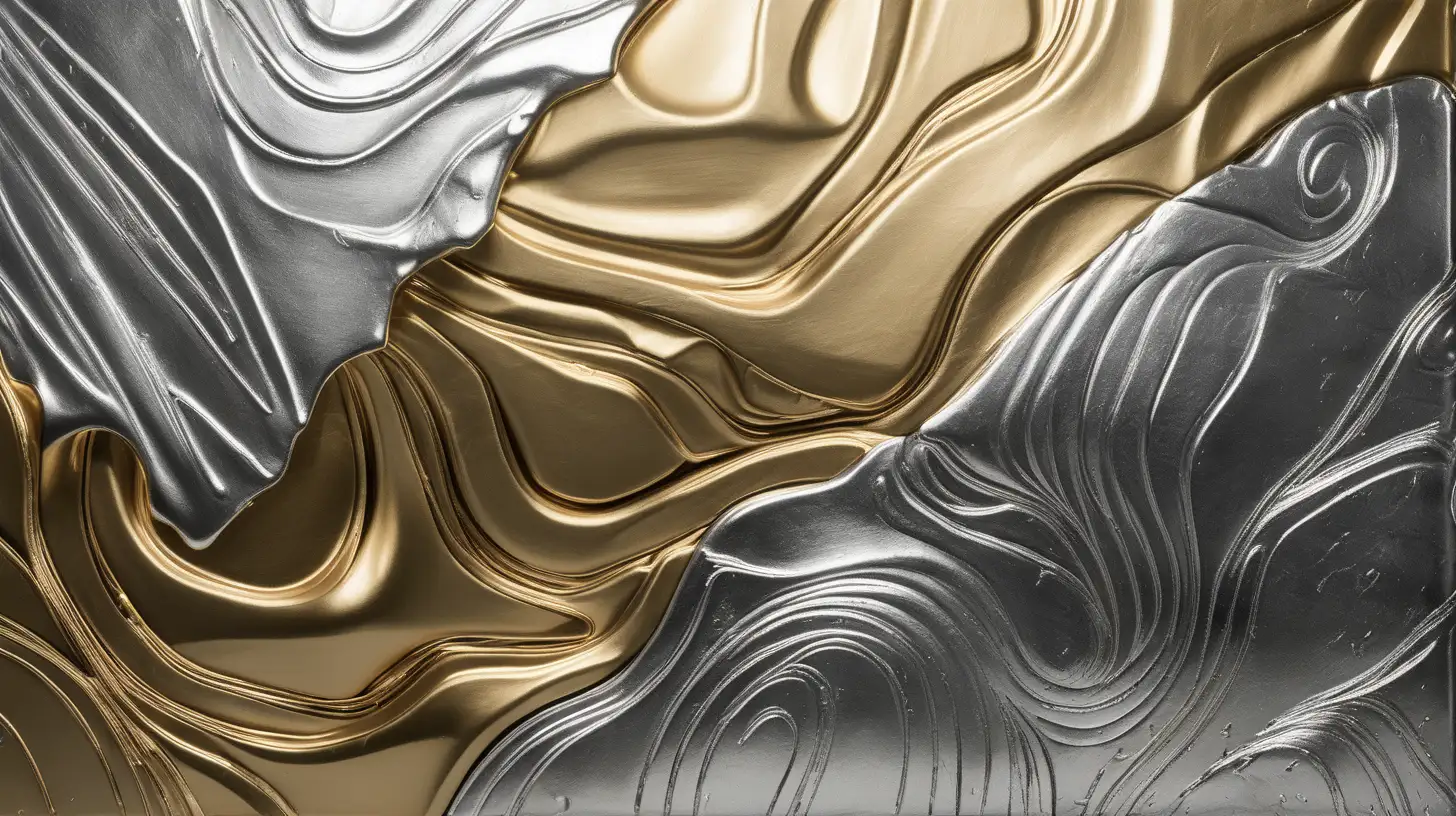 Luxurious Abstract Metallic Textures in Gold and Silver