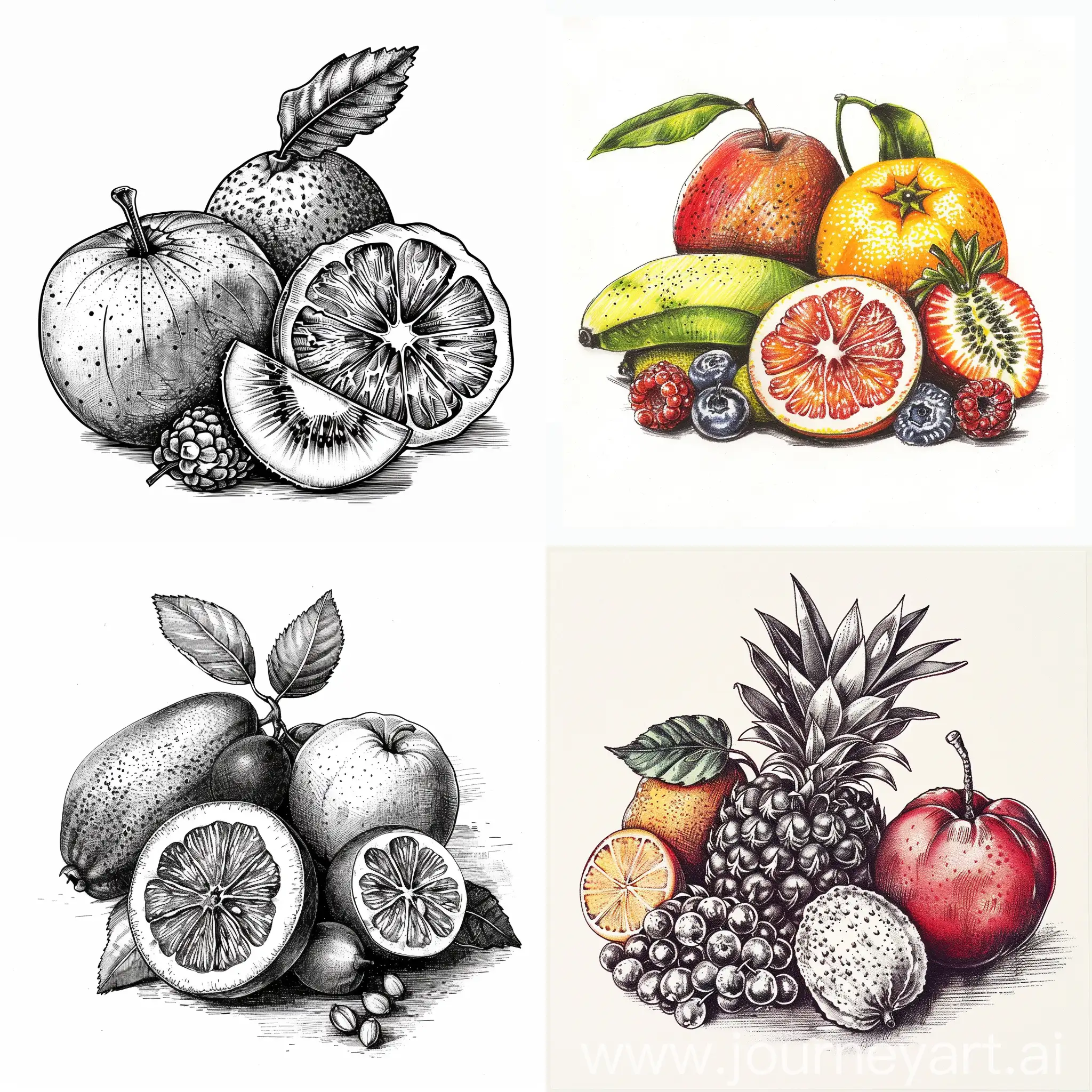 Vibrant-Fruit-Collection-on-White-Background