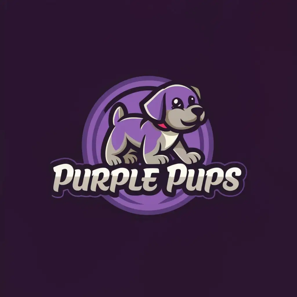LOGO-Design-For-Purple-Pups-Playful-Typography-and-Vibrant-Imagery-for-Animal-Pets-Industry