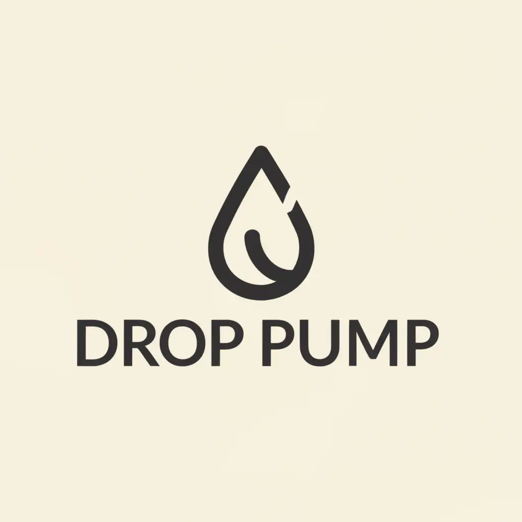 a logo design,with the text "Drop Pump", main symbol:drop,Minimalistic,be used in Construction industry,clear background