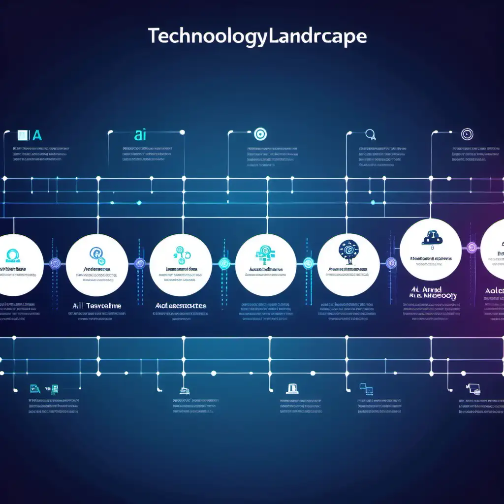 Create a technology landscape , AI services, , advanced technology and timeline