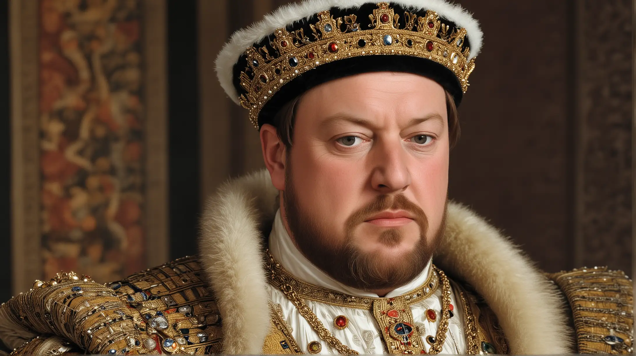 Royal Portrait Henry VIII in Tudor Era Court Attire