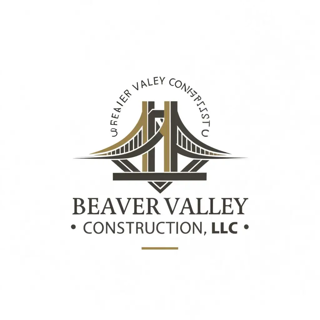 a logo design,with the text 'Beaver Valley Construction LLC', main symbol:Bridge, complex, to be used in the Construction industry, clear background