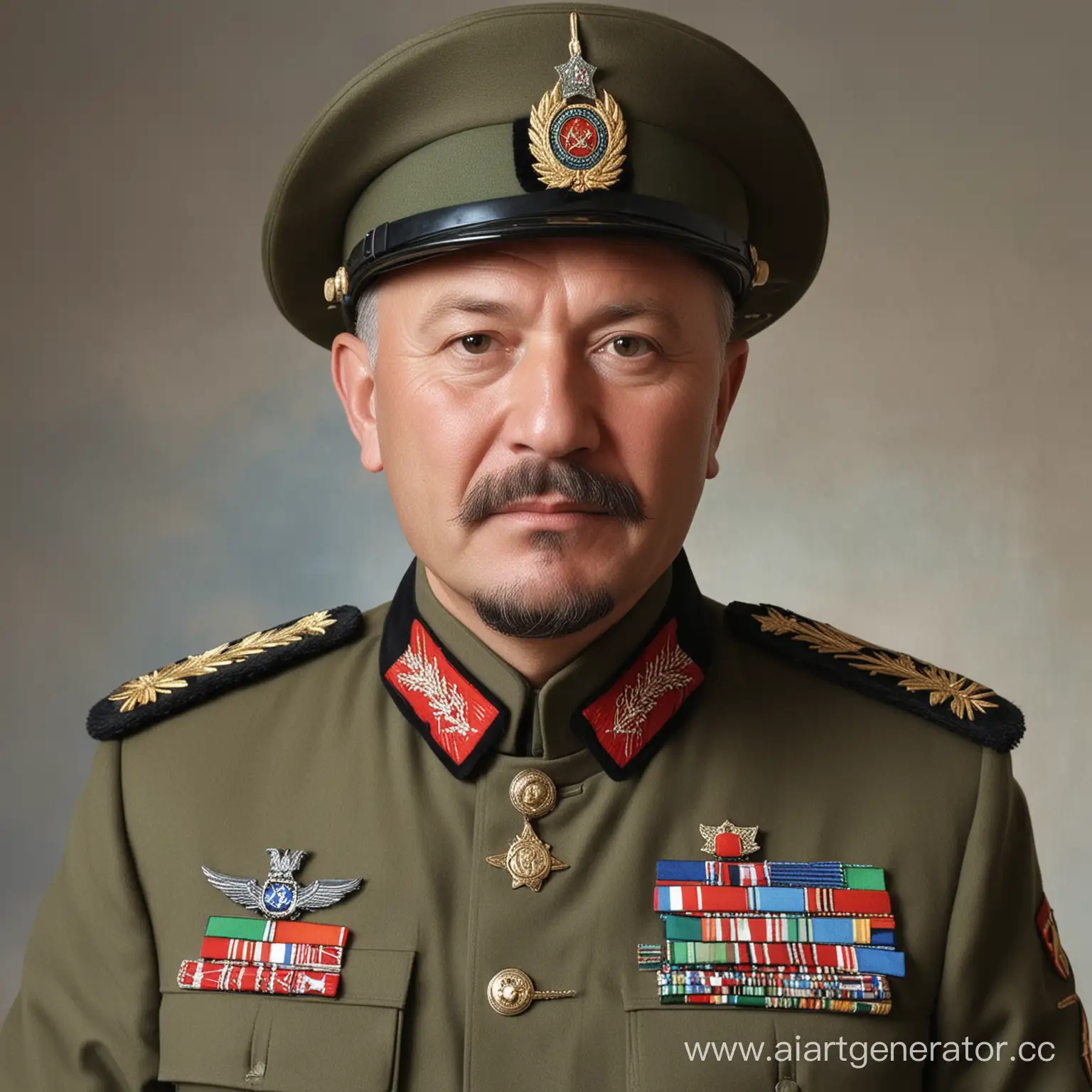 Modern-Bashkir-General-Mukhtar-Orionov-in-Military-Uniform