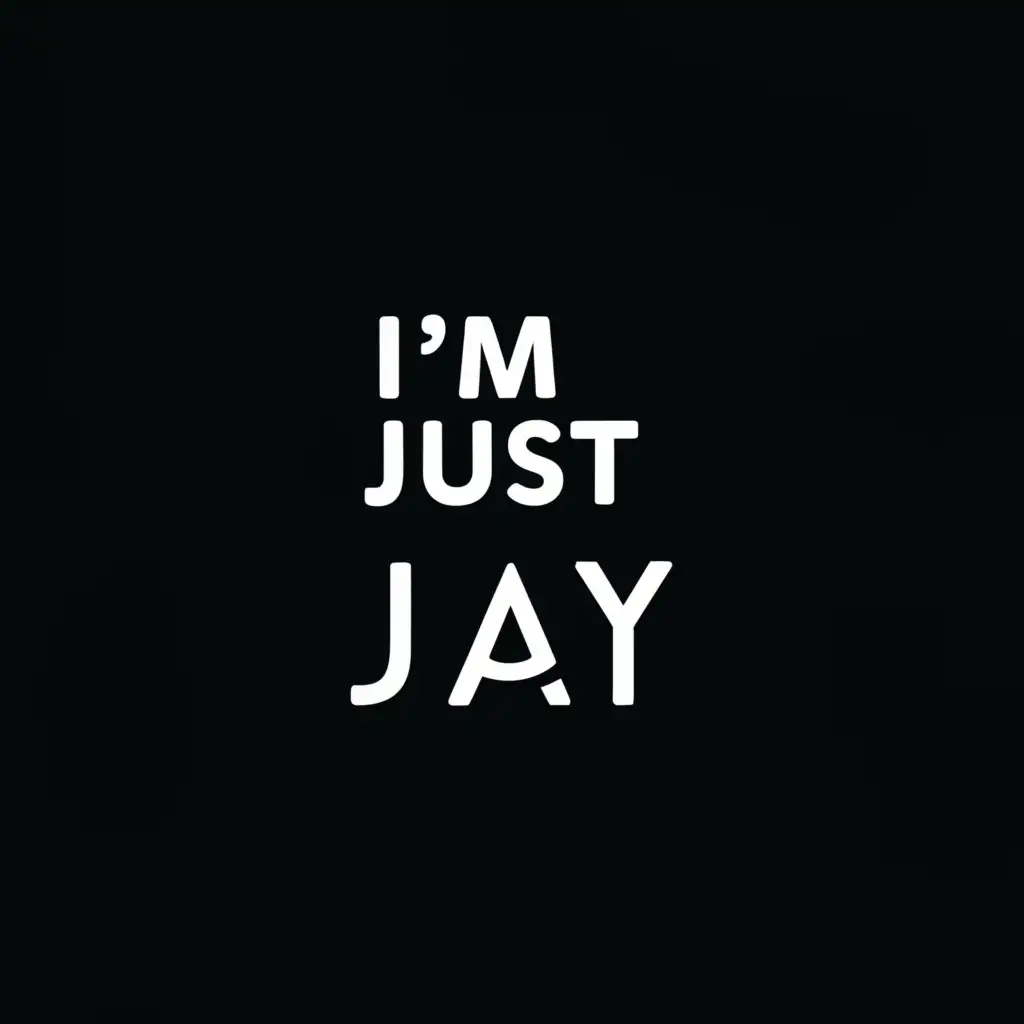 a logo design,with the text "Im Just Jay", main symbol:bald with a beard, black and white,Moderate,be used in Entertainment industry,clear background