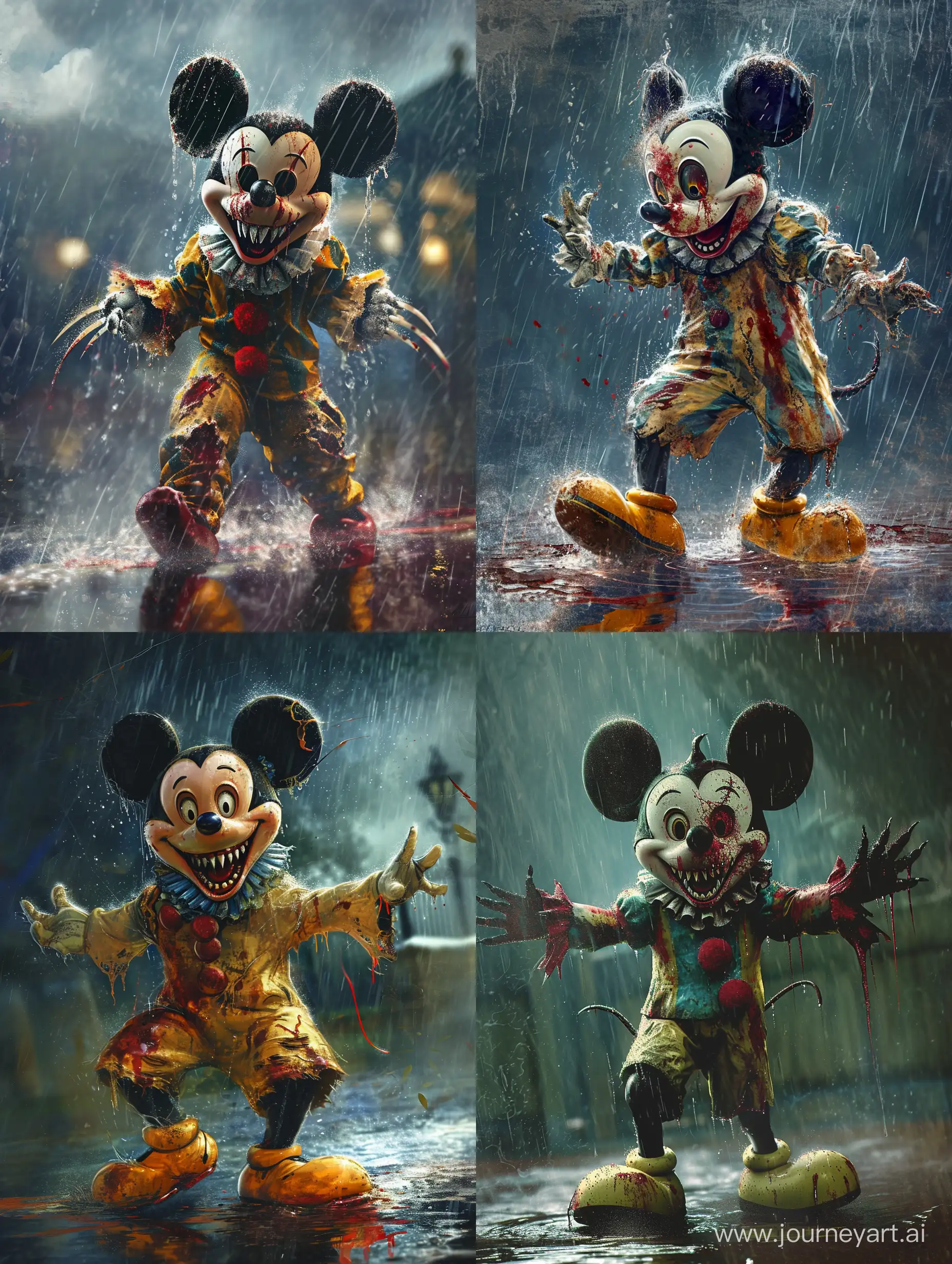 Evil-Clown-Mickey-Mouse-Dancing-in-Bloodstained-Rain