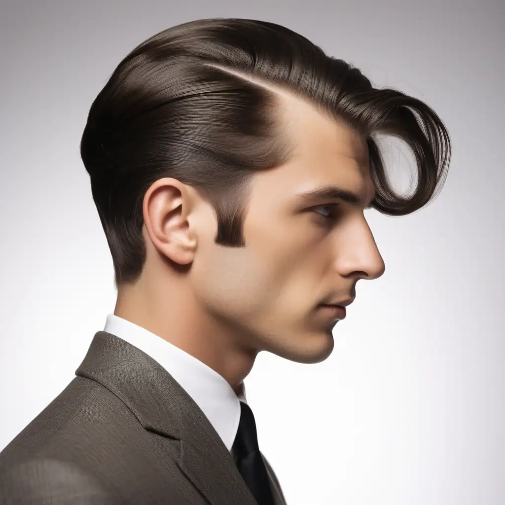 male hair, male 60's hair style, side view
