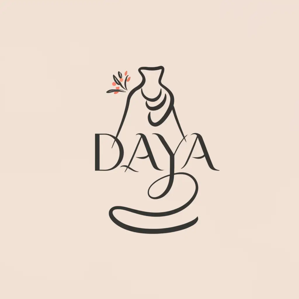 a logo design,with the text "Daya", main symbol:dress,Moderate,clear background