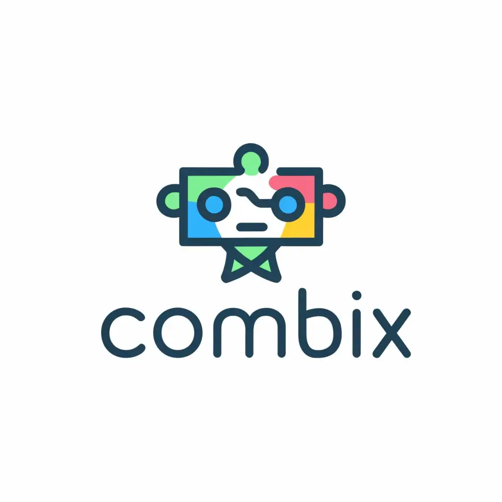 a logo design, with the text 'combix', main symbol: Ai workflow editor and apps, cute logo, Moderate, be used in Technology industry, clear background