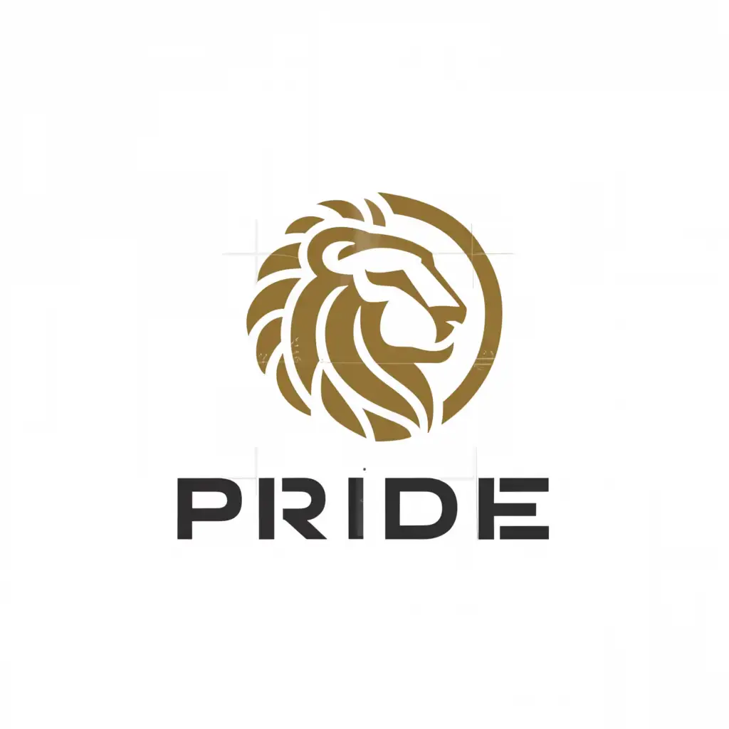 a logo design,with the text "PRIDE", main symbol:Lion,Moderate,be used in Beauty Spa industry,clear background