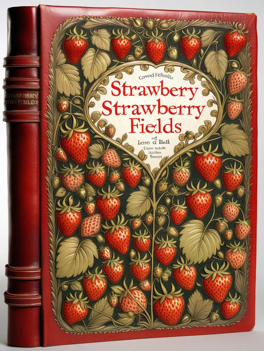 Leatherbound Blank Book with Strawberry Fields Theme