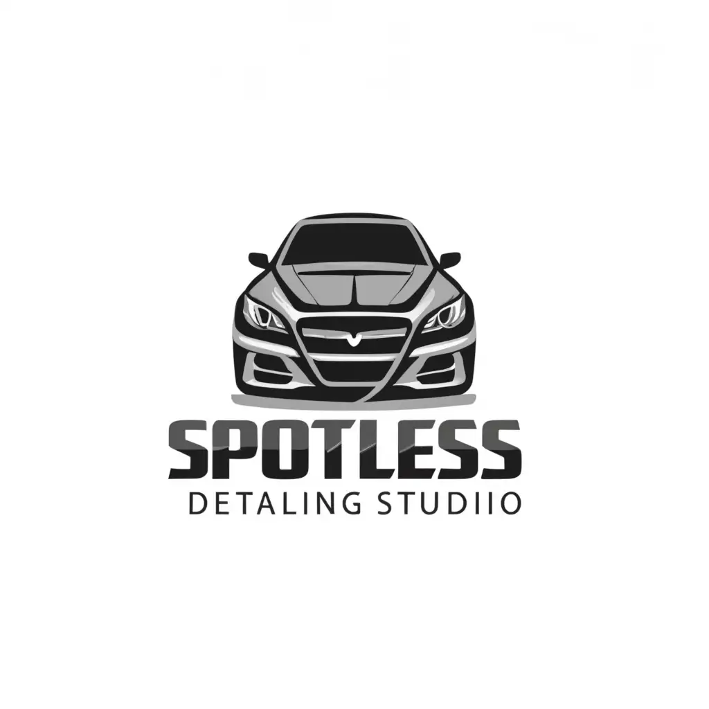 a logo design,with the text "Spotless Detailing Studio", main symbol:Car,complex,clear background