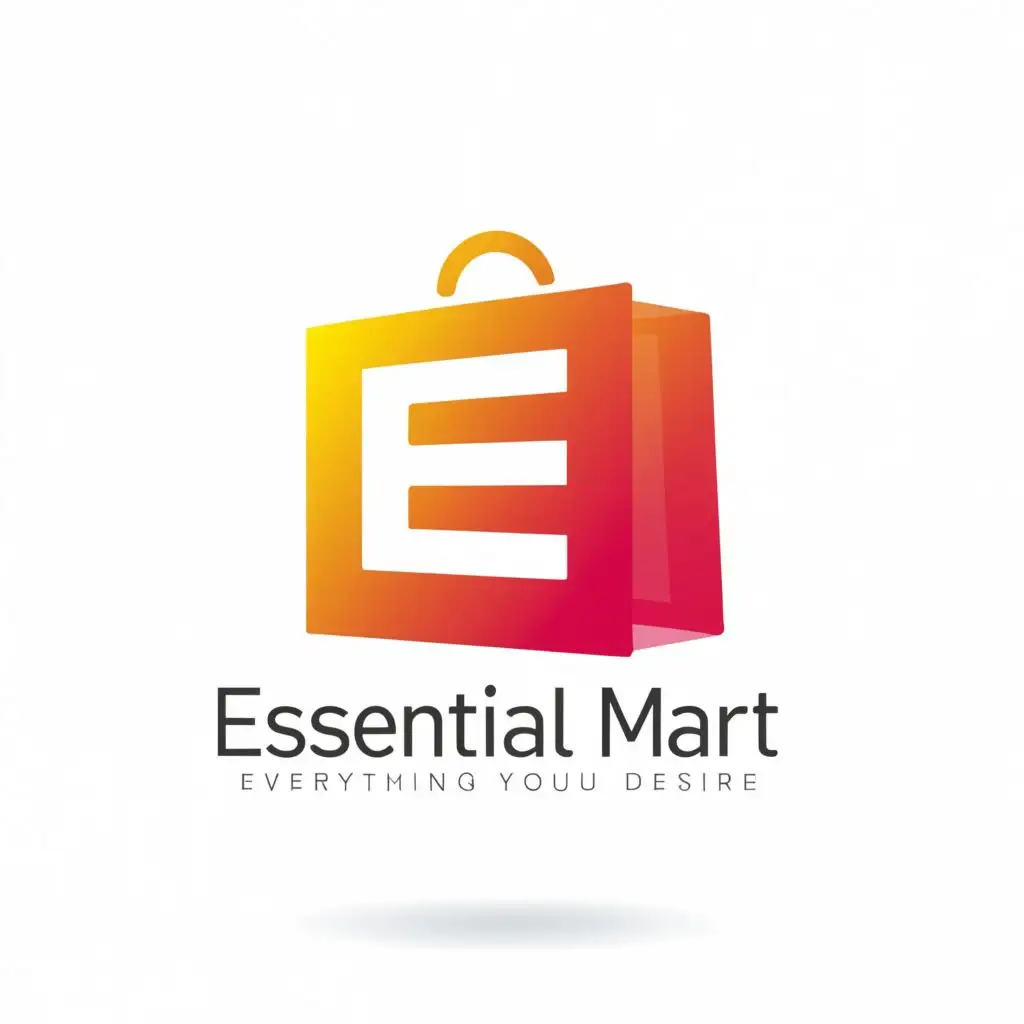 a logo design,with the text 'Essential Mart Everything You Desire', main symbol:Alphabet E,Moderate,be used in Retail industry,clear background
