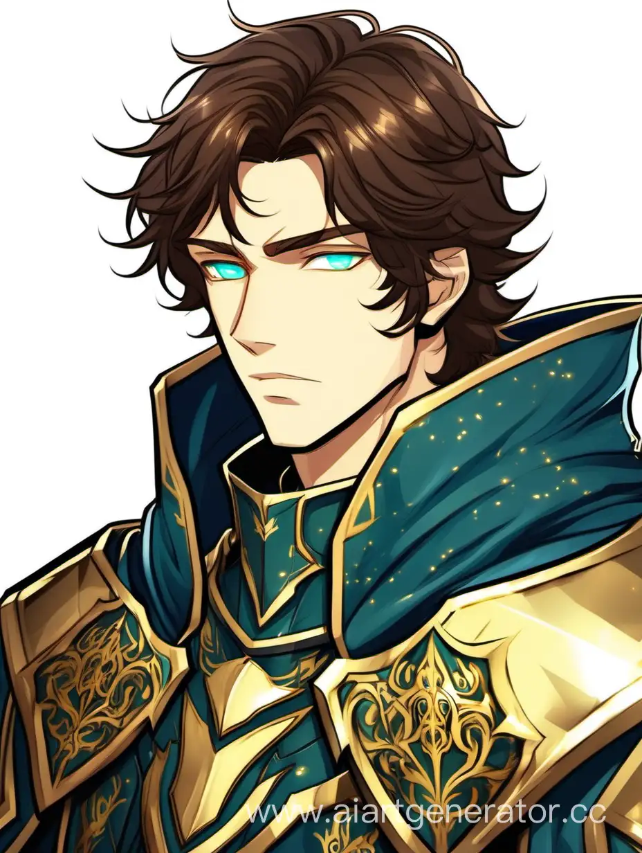 Handsome-Young-Man-in-Blue-Plate-Armor-with-Gold-Inserts-2D-Animation-Style