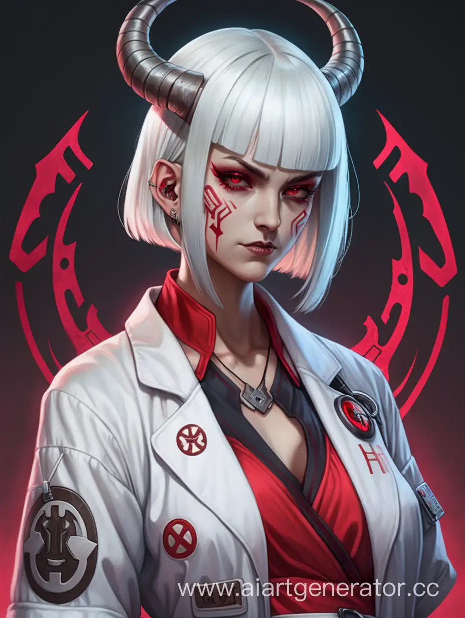 Cyberpunk-Nurse-Demon-with-White-Hair-and-Rune-Tattoos