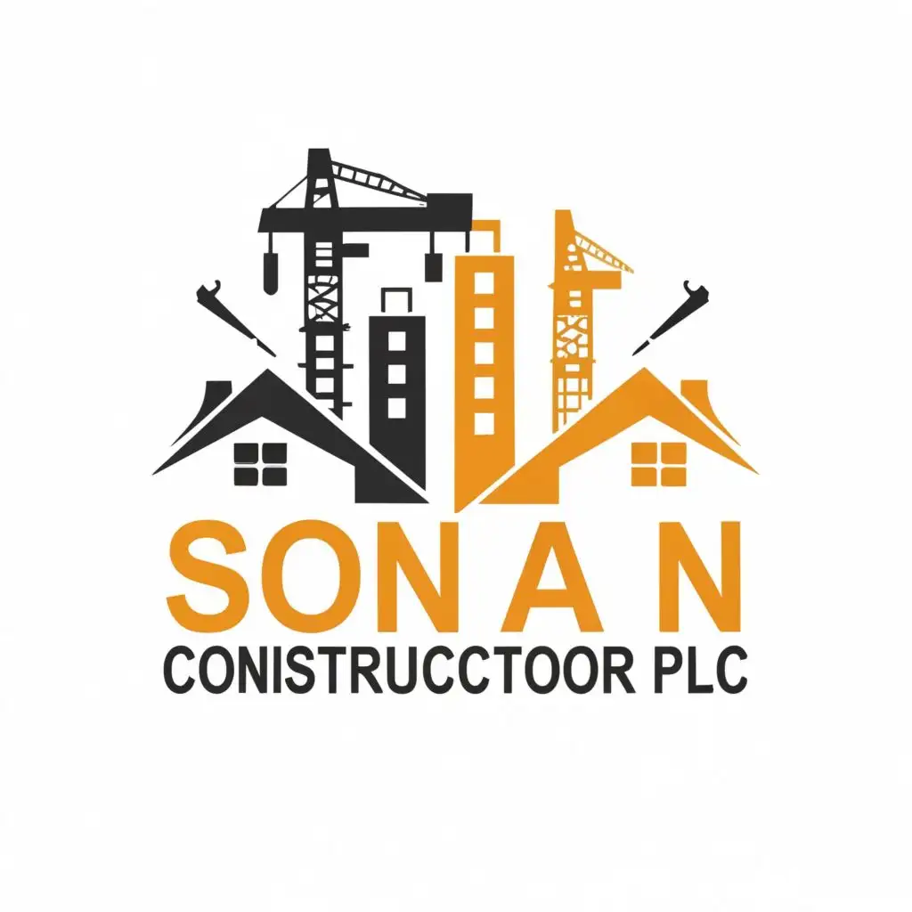 logo, Construction , with the text "Sonan Construction Contractor Plc", typography, be used in Construction industry