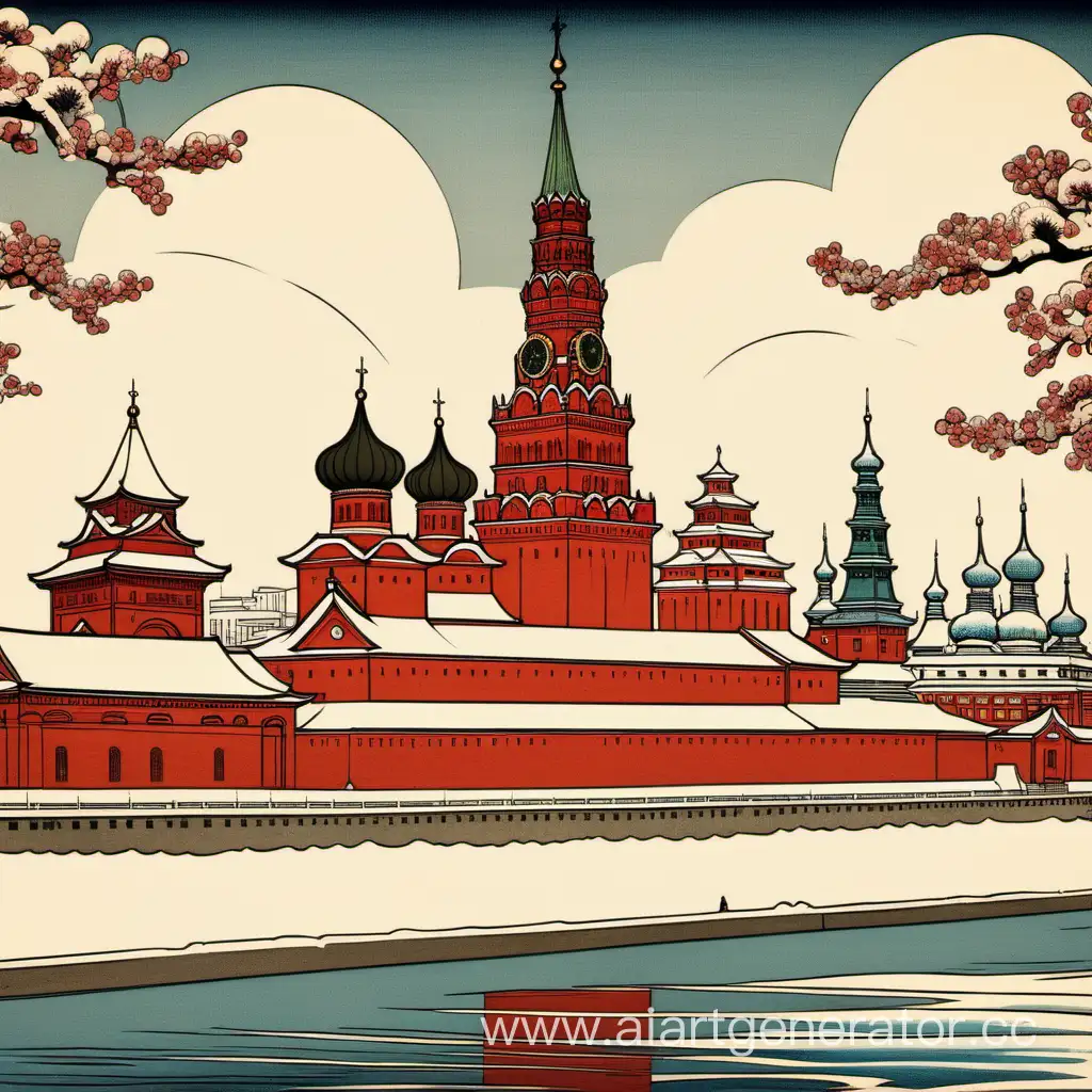 кремль в стиле японского искусства