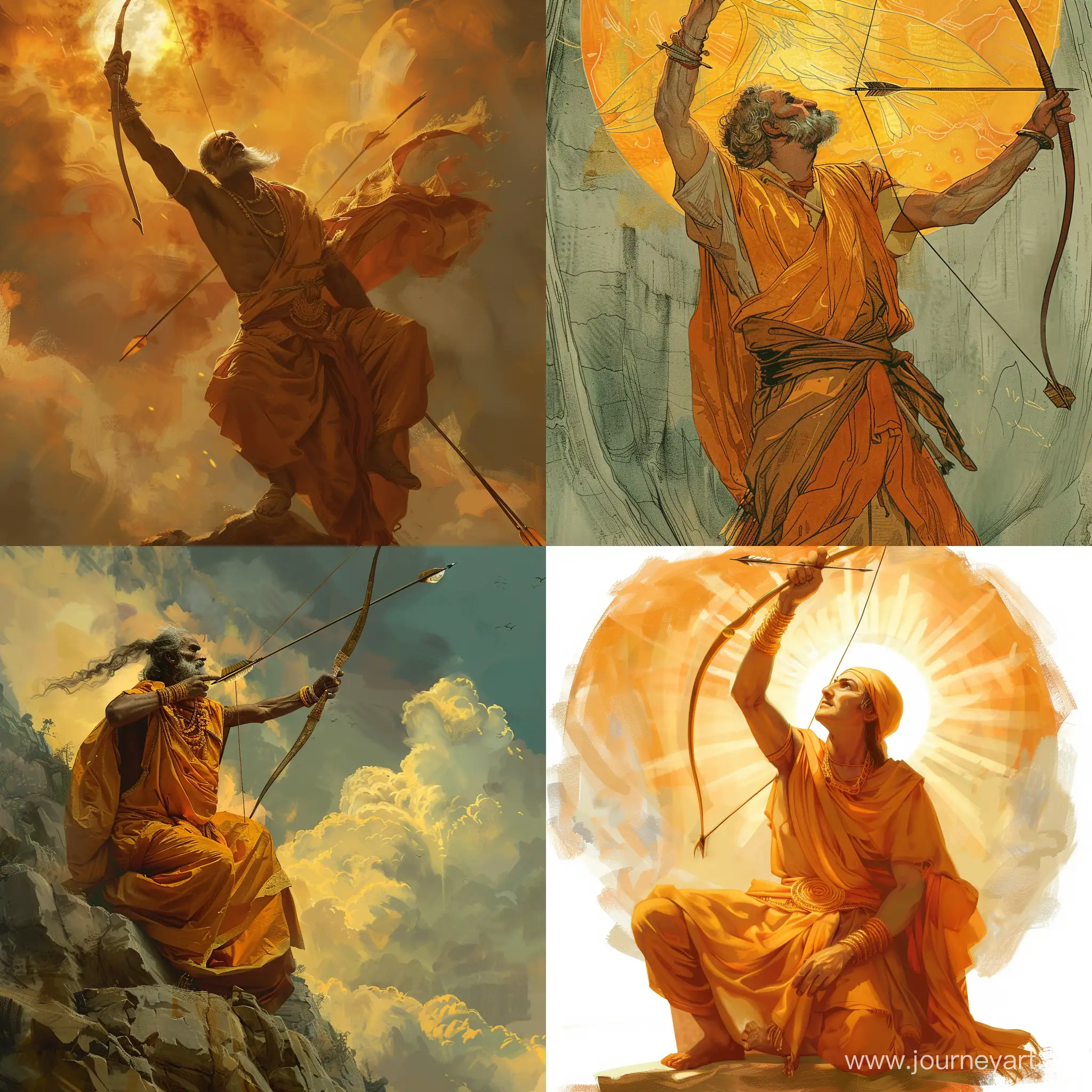 Saint-Wearing-Amber-Clothes-Raising-an-Arrow-to-the-Sky