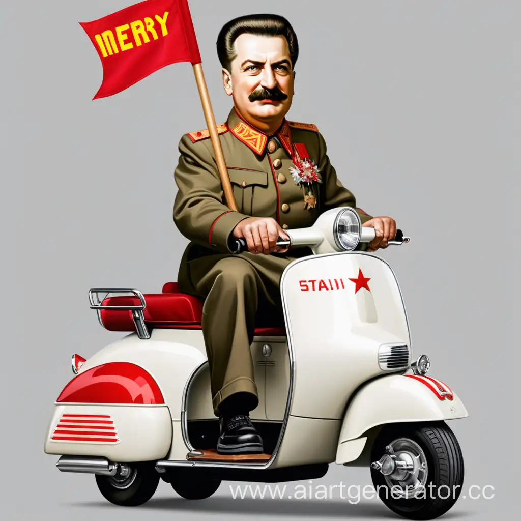 Joyful-Ride-with-a-Vintage-Scooter-Celebrating-with-a-Festive-Stalin