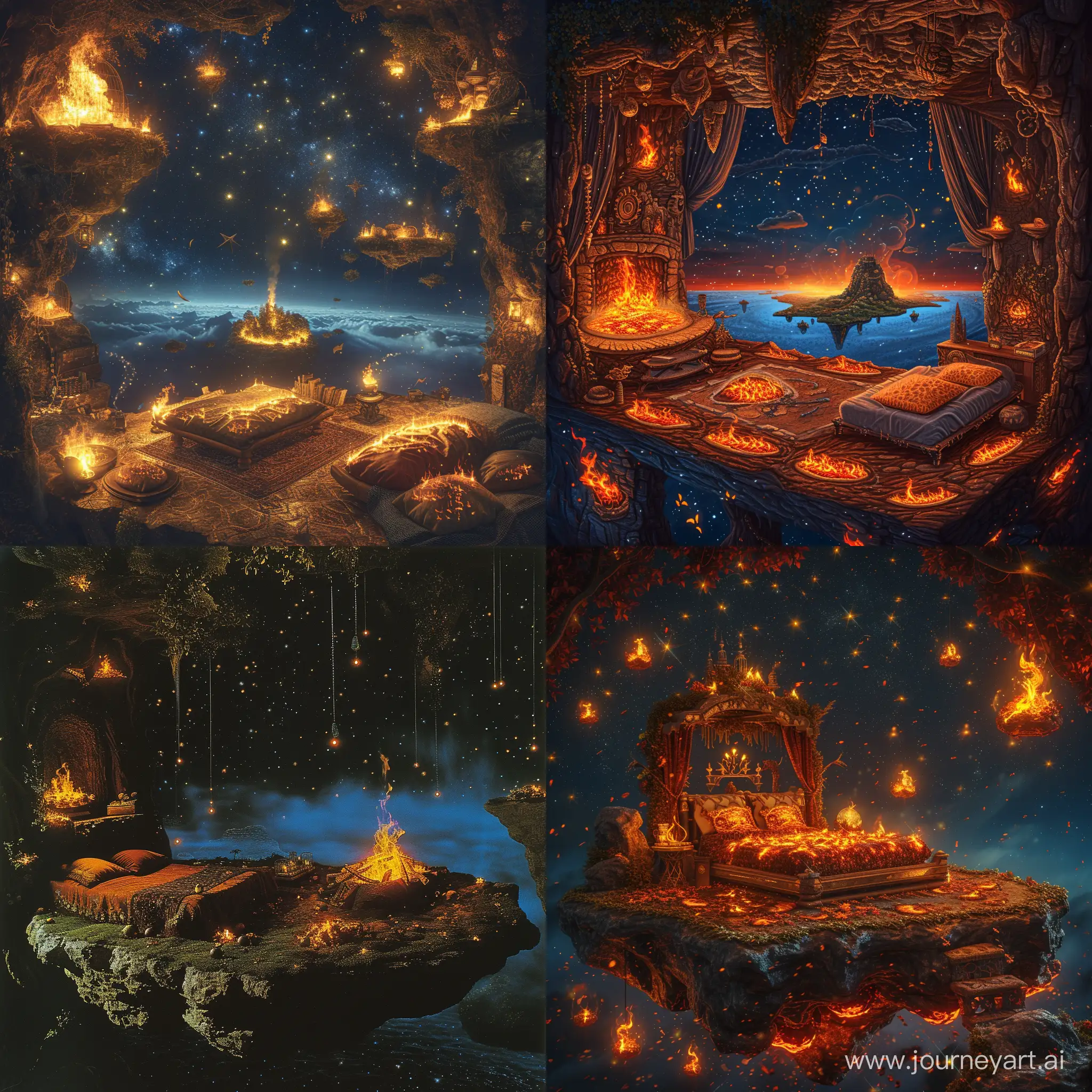 Enchanting-Nighttime-Bedroom-with-Ethereal-Flames-and-1970s-Dark-Fantasy-Aesthetic