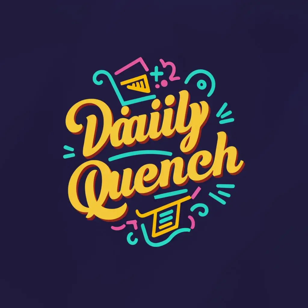a logo design,with the text "Daily Quench ", main symbol:Online shopping and happy, be used in Retail industry