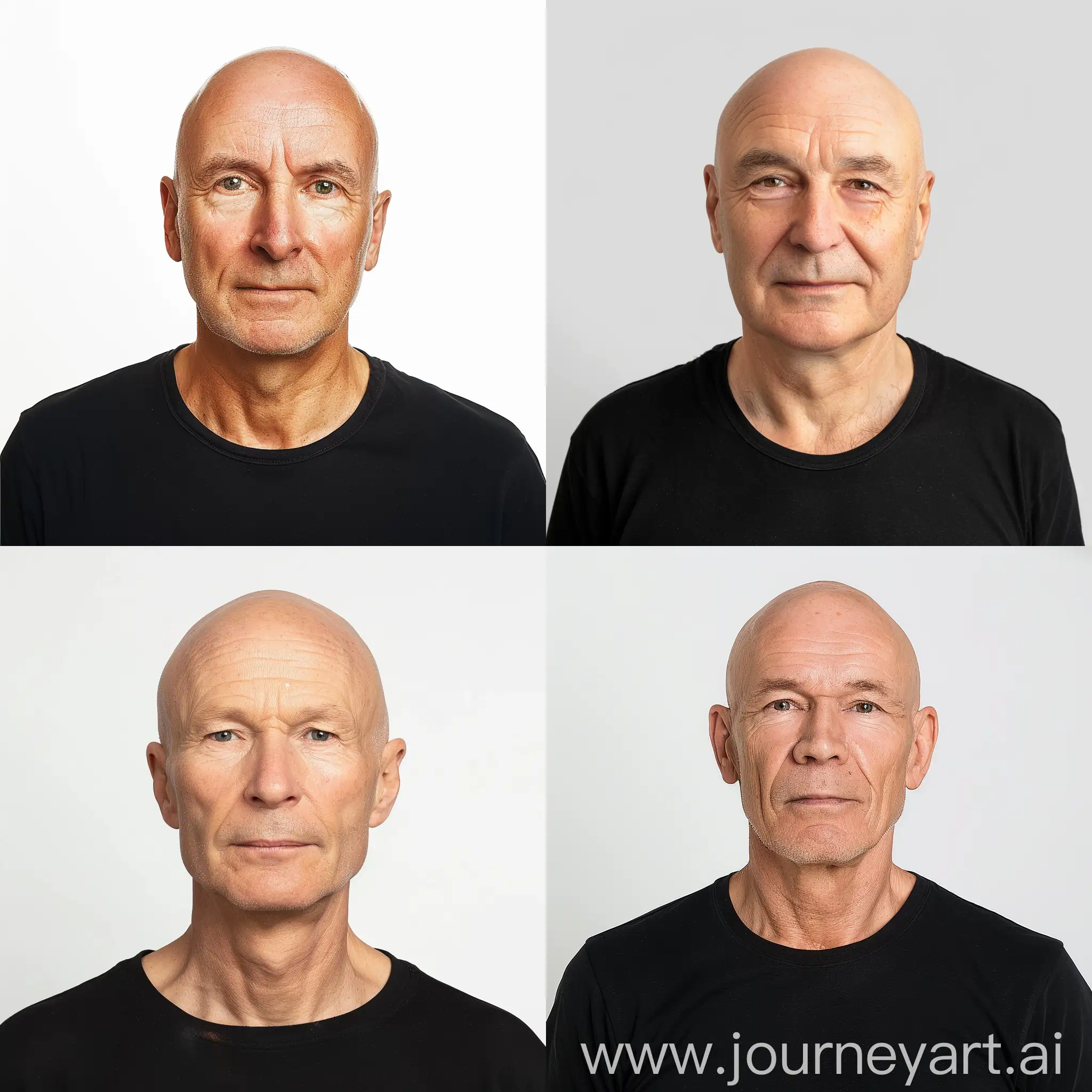 MiddleAged-Bald-Man-in-Black-TShirt-on-White-Background
