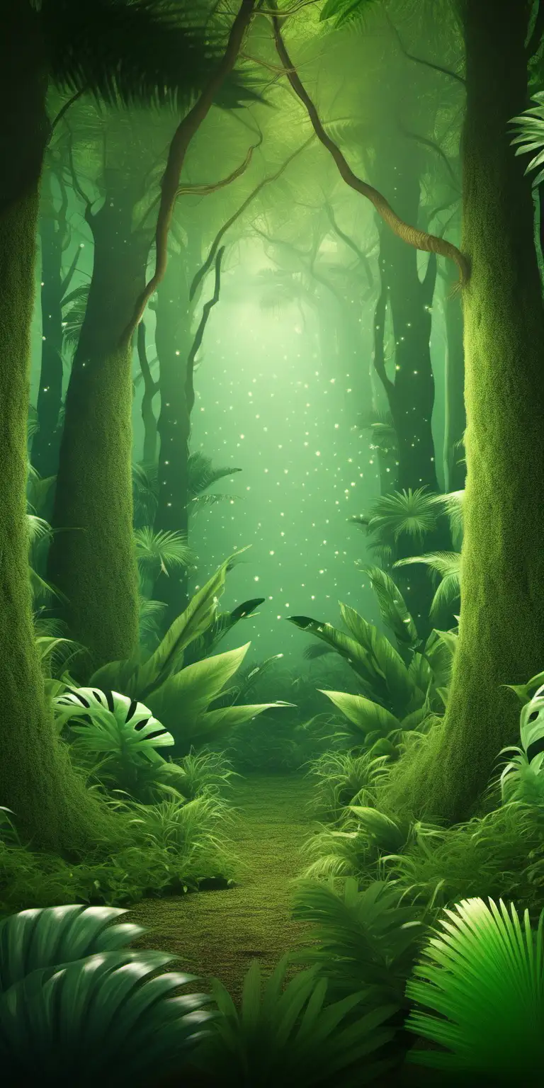 create a forest scene that is tropical
