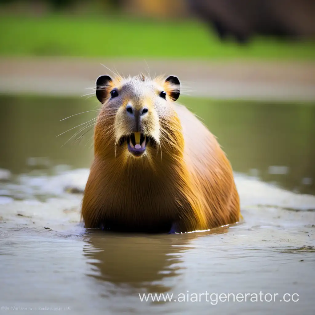 Joyful-Capybara-Celebrating-in-Natural-Habitat