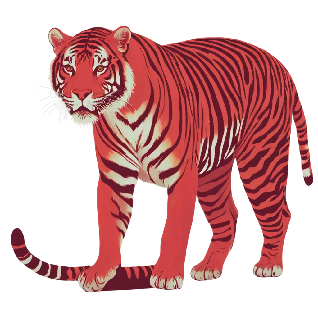 vector red tiger