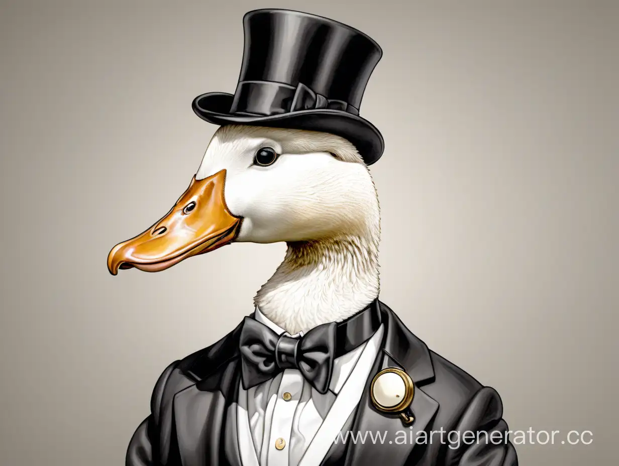 Elegant-Goose-Wearing-Tuxedo-and-Monocle
