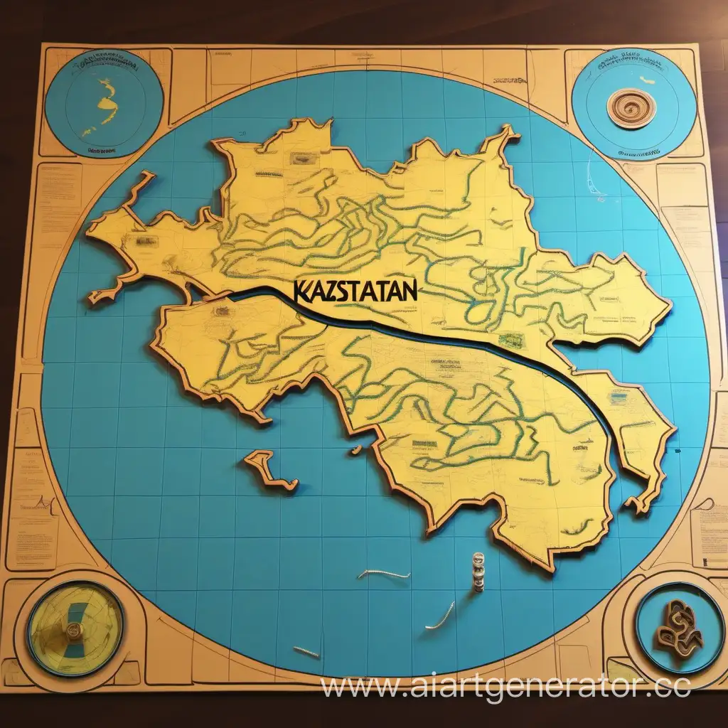 настольная  игра по на карте казахстана со станциями 
круглыми ходами 
бродилка 
по казахстану  
прототип игры змейка