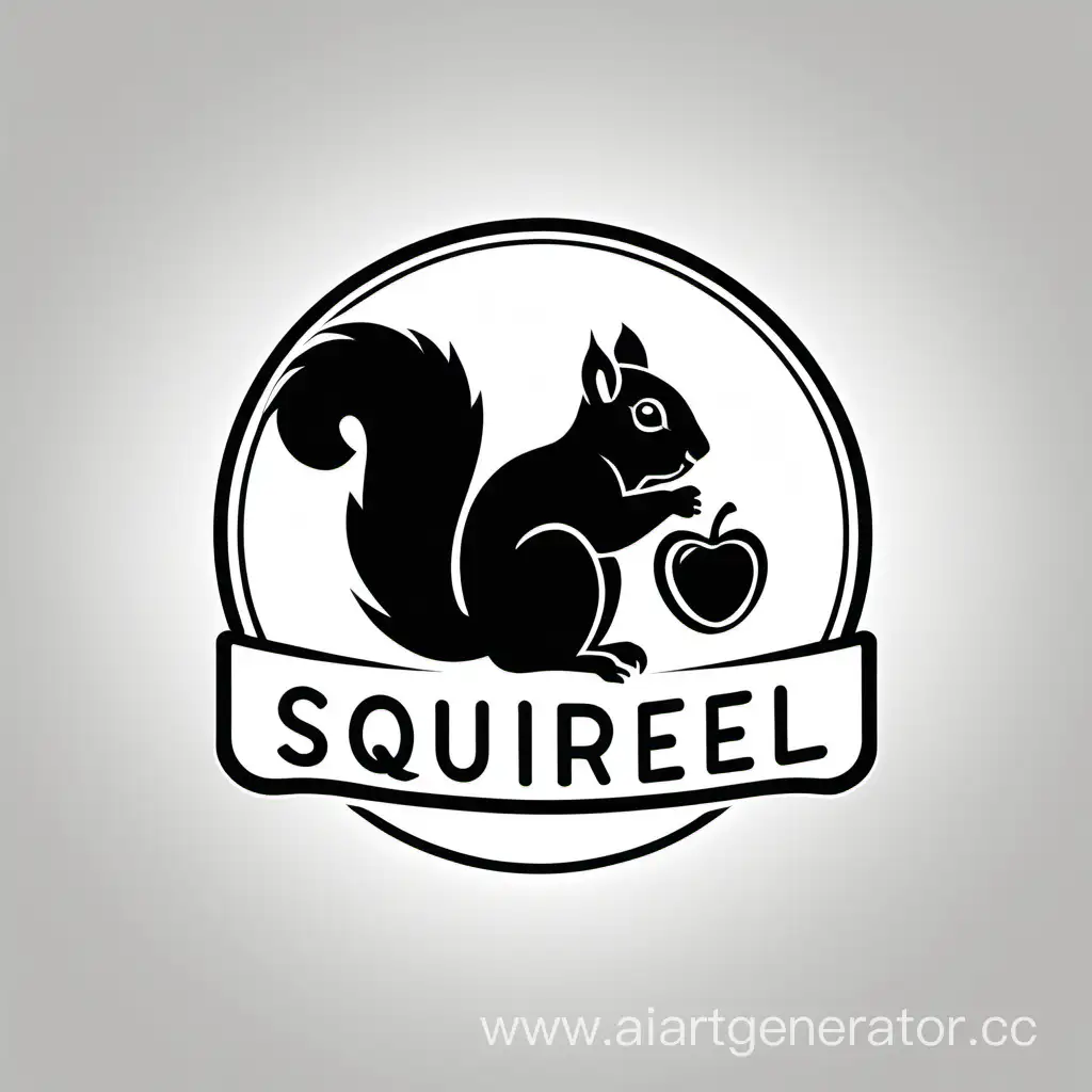 Monochromatic-Logo-Design-Squirrel-with-Nut