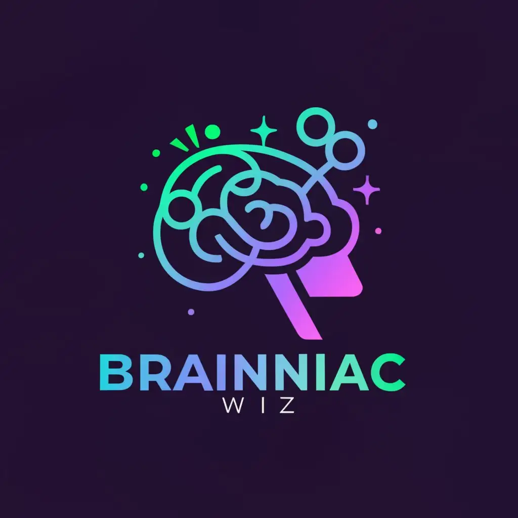 a logo design,with the text "brainiacWiz", main symbol:brain wiz,Moderate,be used in Technology industry,clear background