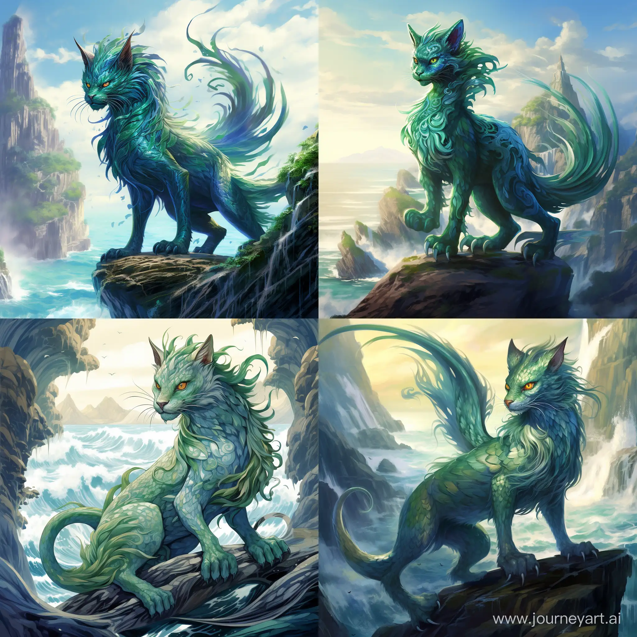 Majestic-Cat-Dragon-on-Mystic-Cliff-Fantasy-Illustration