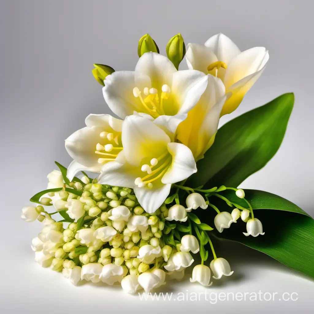 Fresh-Freesia-and-Lily-of-the-Valley-Bouquet-on-White-Background