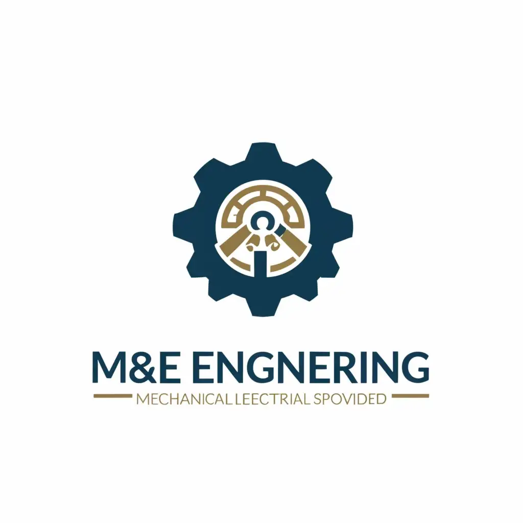 a logo design,with the text "M&E ENGINEERING", main symbol:MECHANICAL AND ELECTRICAL FIRM,Moderate,be used in Construction industry,clear background