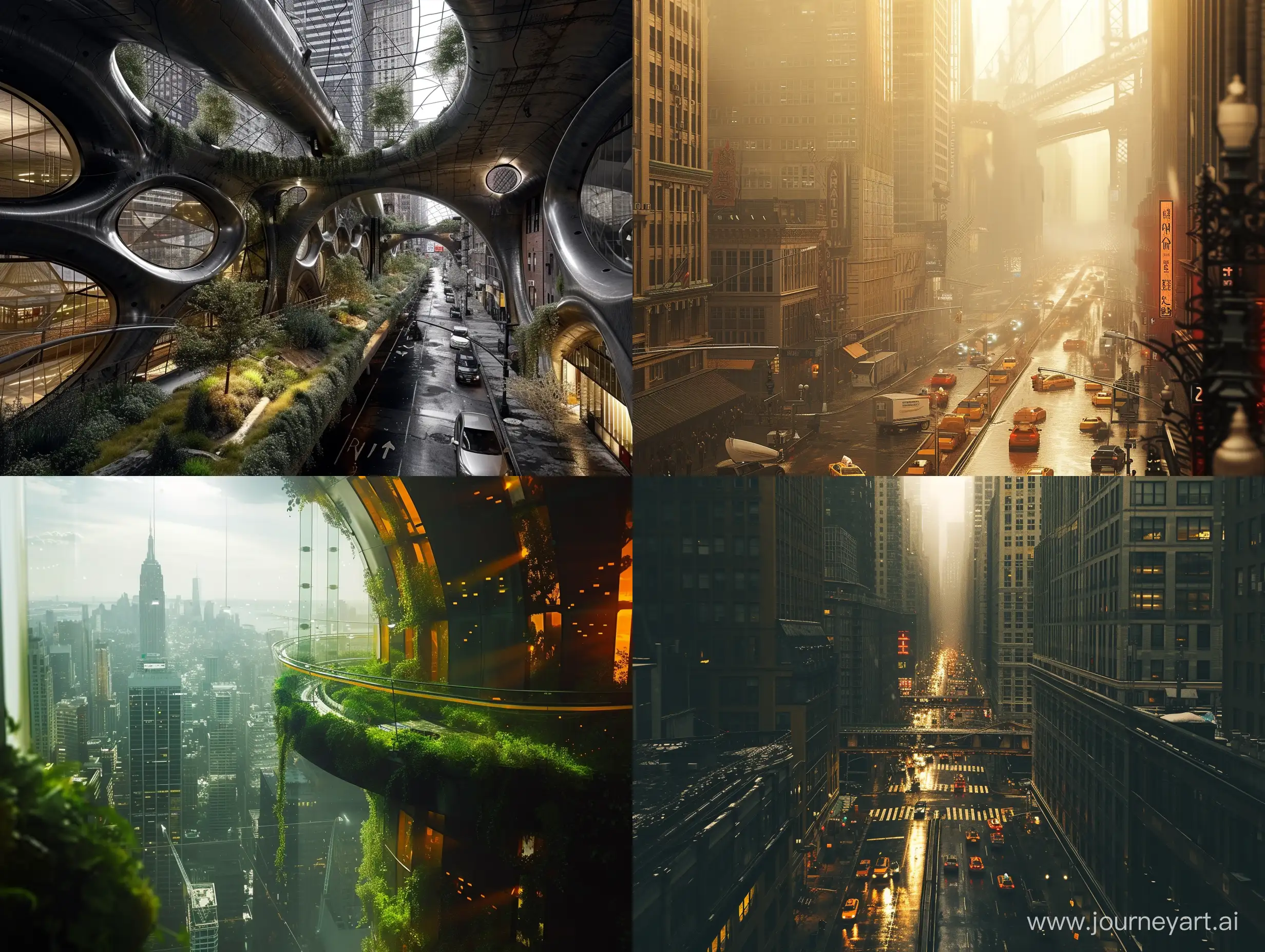 a photo showcasing new york city, photography, environment, full view, natural lighting, science fiction, futuristic, 