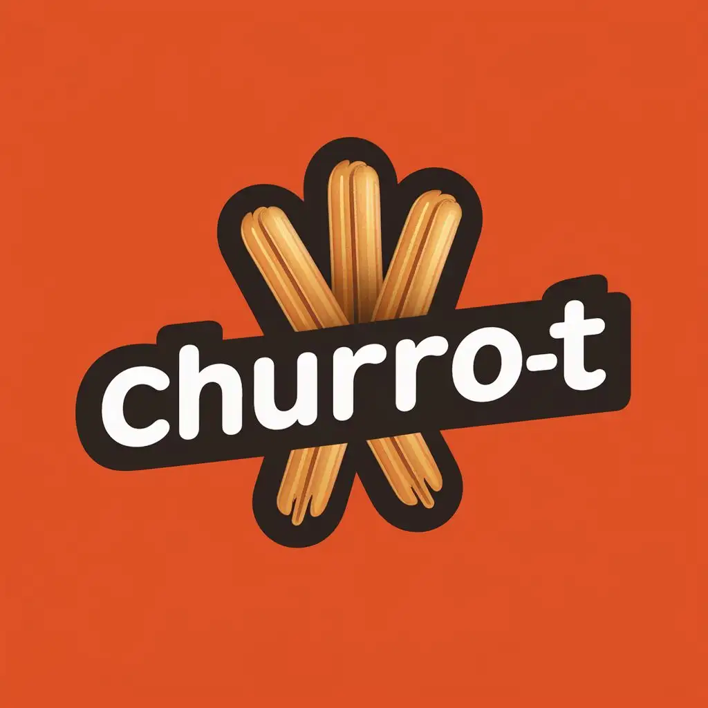 logo, churros, with the text "churro-t", typography
