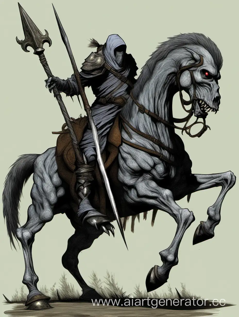 GraySkinned-Headless-Monster-Riding-with-Long-Spear