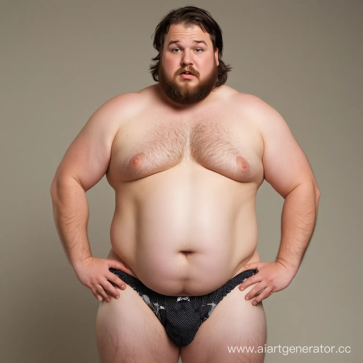 Amusing-PlusSize-Man-in-Comical-Underwear-and-Full-Beard