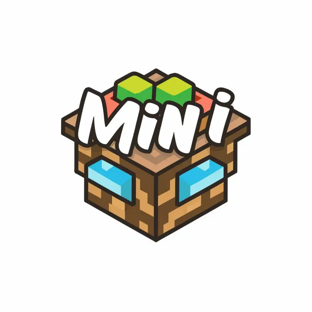 logo, Mini minecraft cute logo, with the text "Mini", typography