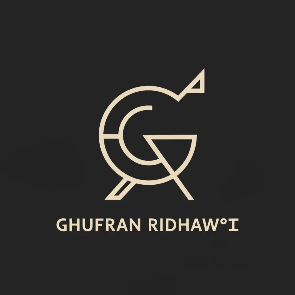 a logo design,with the text "Ghufran Ridhawi", main symbol:GR,Moderate,clear background